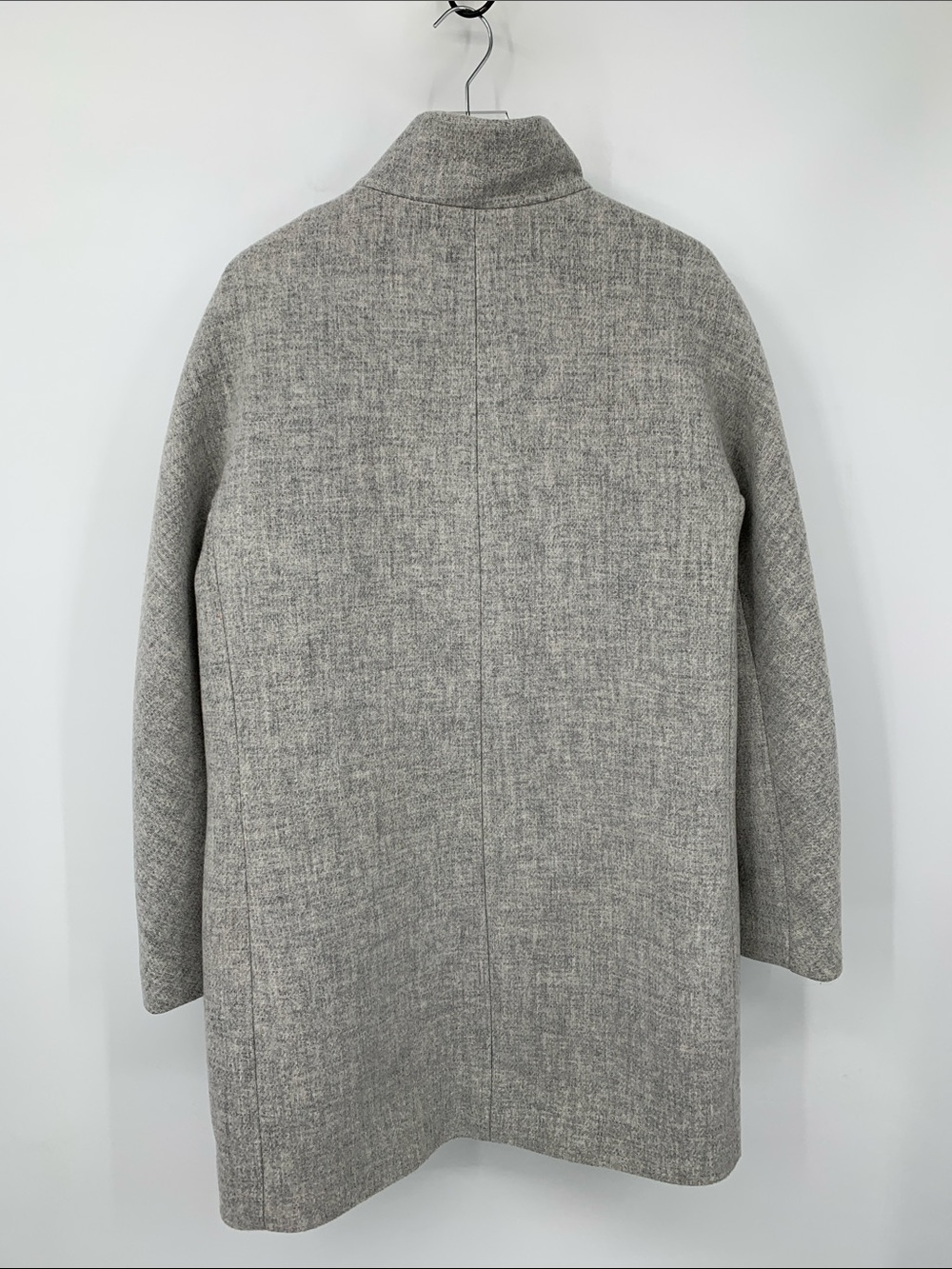 J Crew Cocoon Coat Italian stadium wool blend cloth zipper jacket gray 10 TALL - Picture 4 of 5